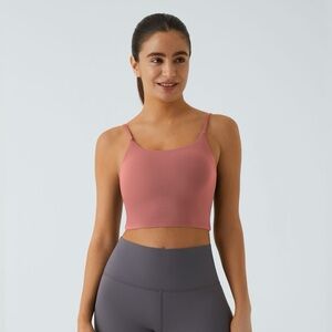 Halara Basic Padded Workout Cropped Tank Top Dusty Rose
